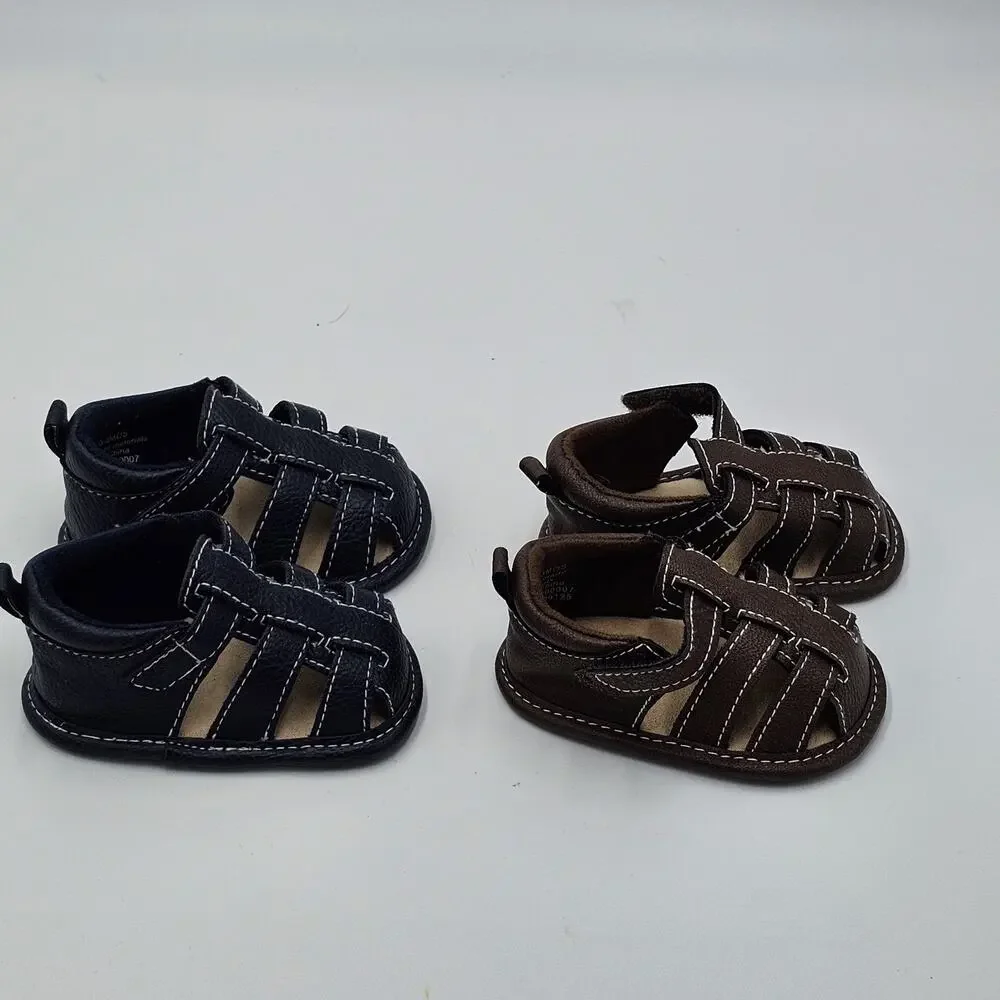 Set of 2 Children's Place Baby Sandals 0-3 months Brown Blue